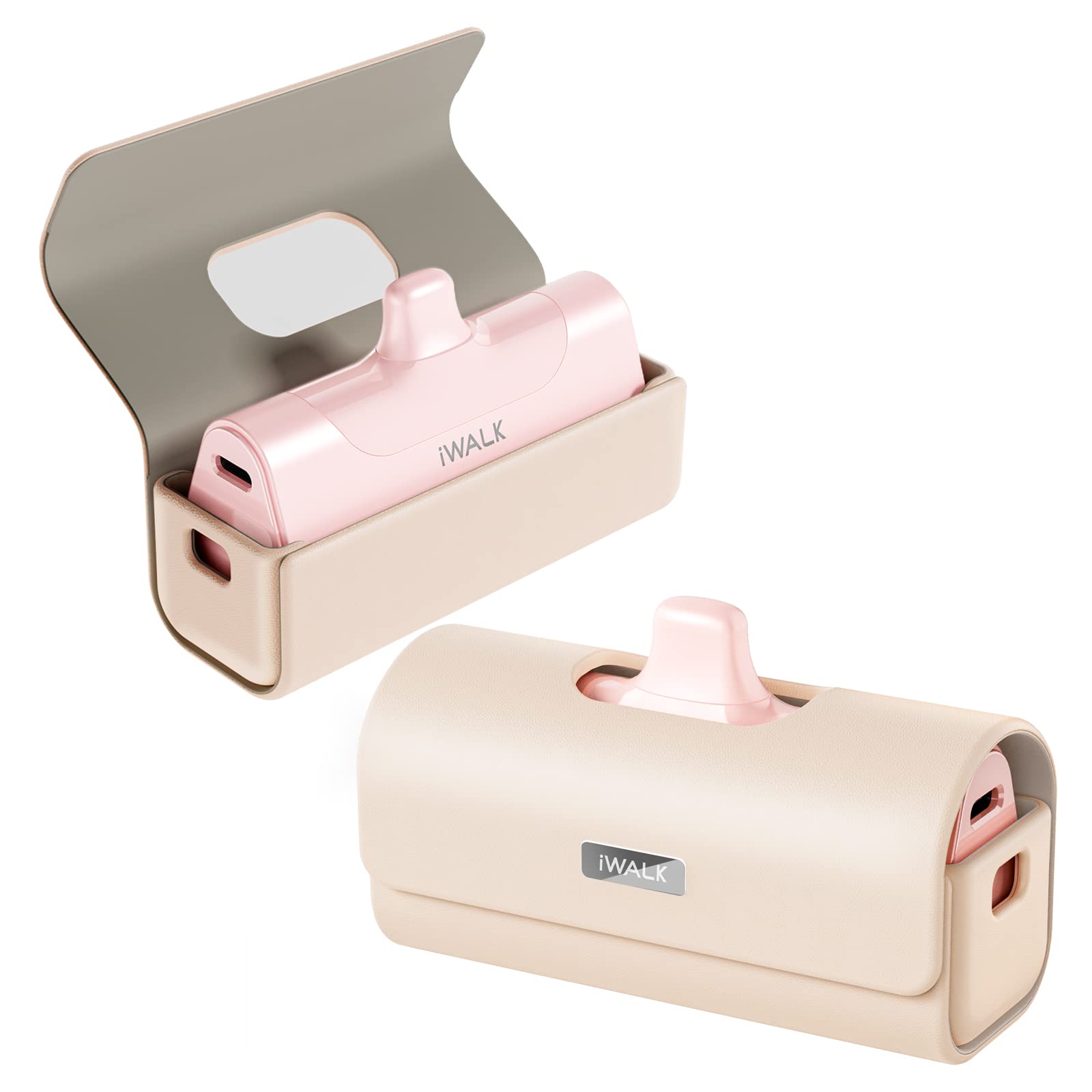 iWALK Portable Charger Bag for 3350mAh/4500mAh/4800mAh Power Bank - Universal Phone Charger Pouch Case Compatible with iPhone & Android - Fashion Accessory (Pink) | Perfect for Travel, Gym & Daily Commute