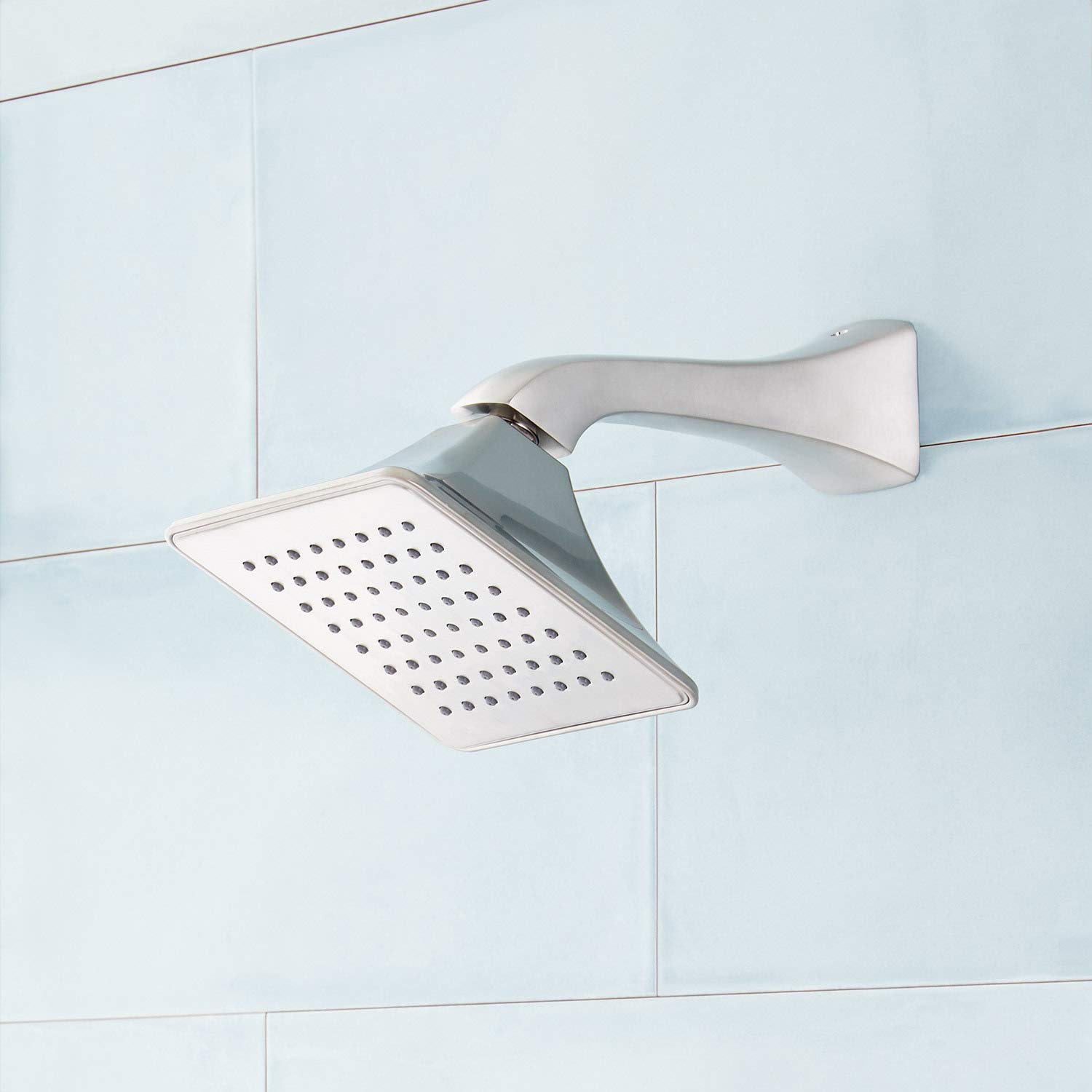 Signature Hardware 948963-6-1.8 Vilamonte 1.8 GPM Single Function Shower Head with Shower Arm - Modern Bathroom Fixture for Water Saving & Relaxing Shower Experience