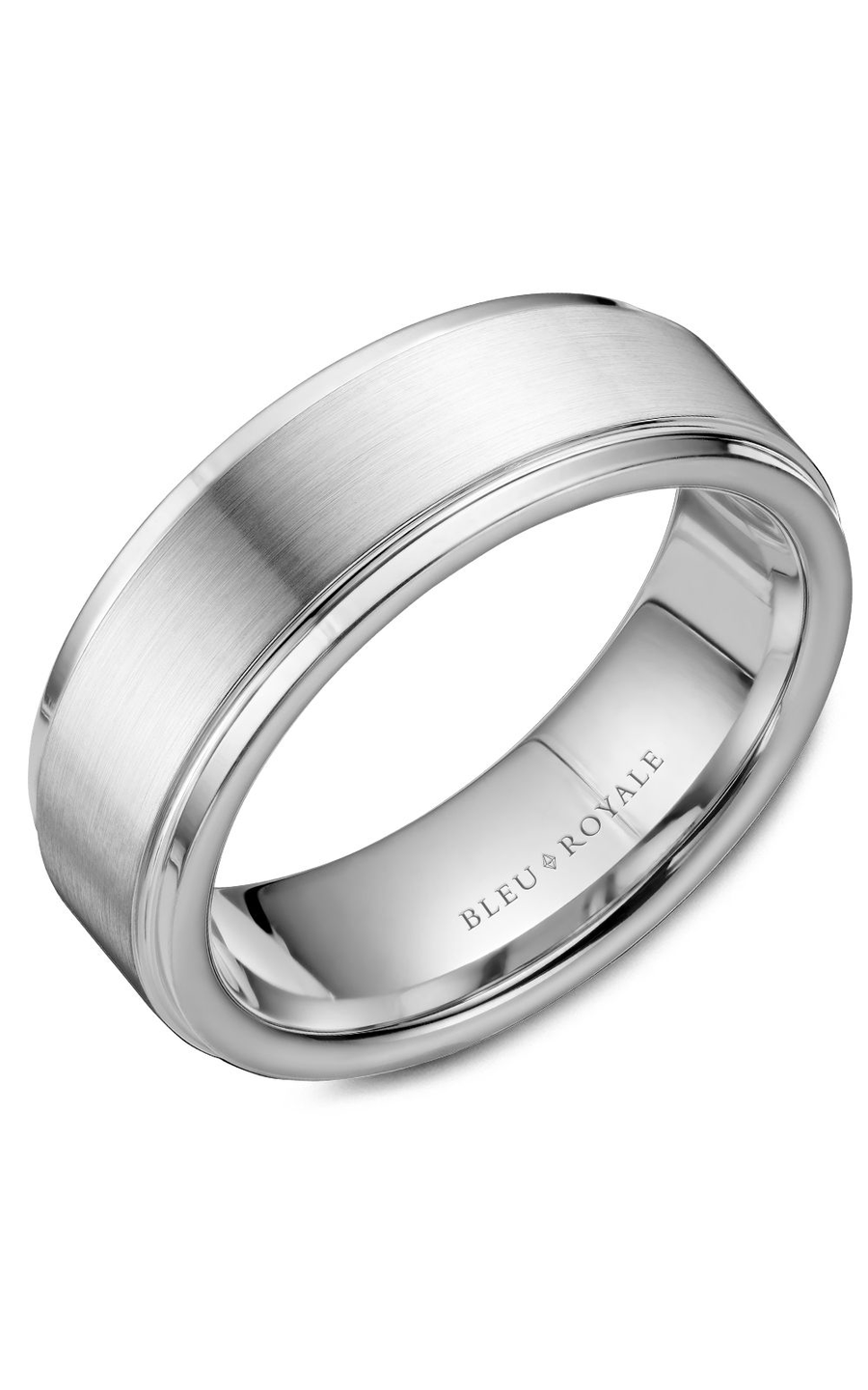 Bleu Royale Men's Wedding Band RYL 036W75 - 14K White Gold Classic Ring for Groom, Engagement & Anniversary Gifts | Perfect for Formal Occasions, Proposals & Romantic Celebrations