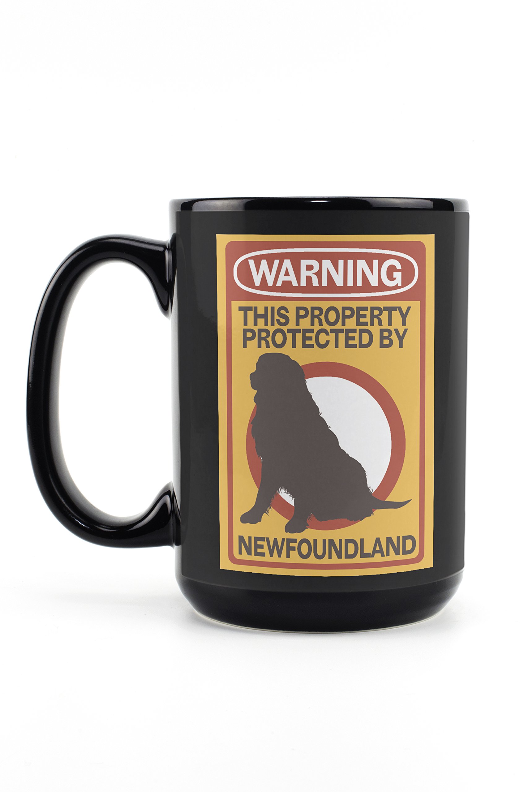 Lantern Press Newfoundland Warning 15oz Black Ceramic Coffee Mug - Microwave & Dishwasher Safe - Perfect for Home, Office & Camping Use