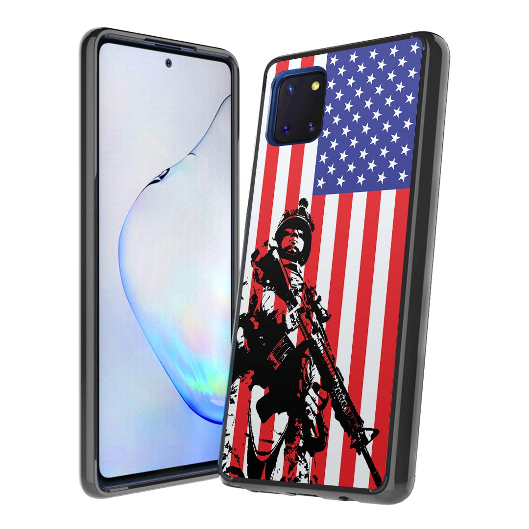 Cute Slim Shockproof Case for Galaxy Note 10 Lite - Marine USA Flag Design for Men & Women