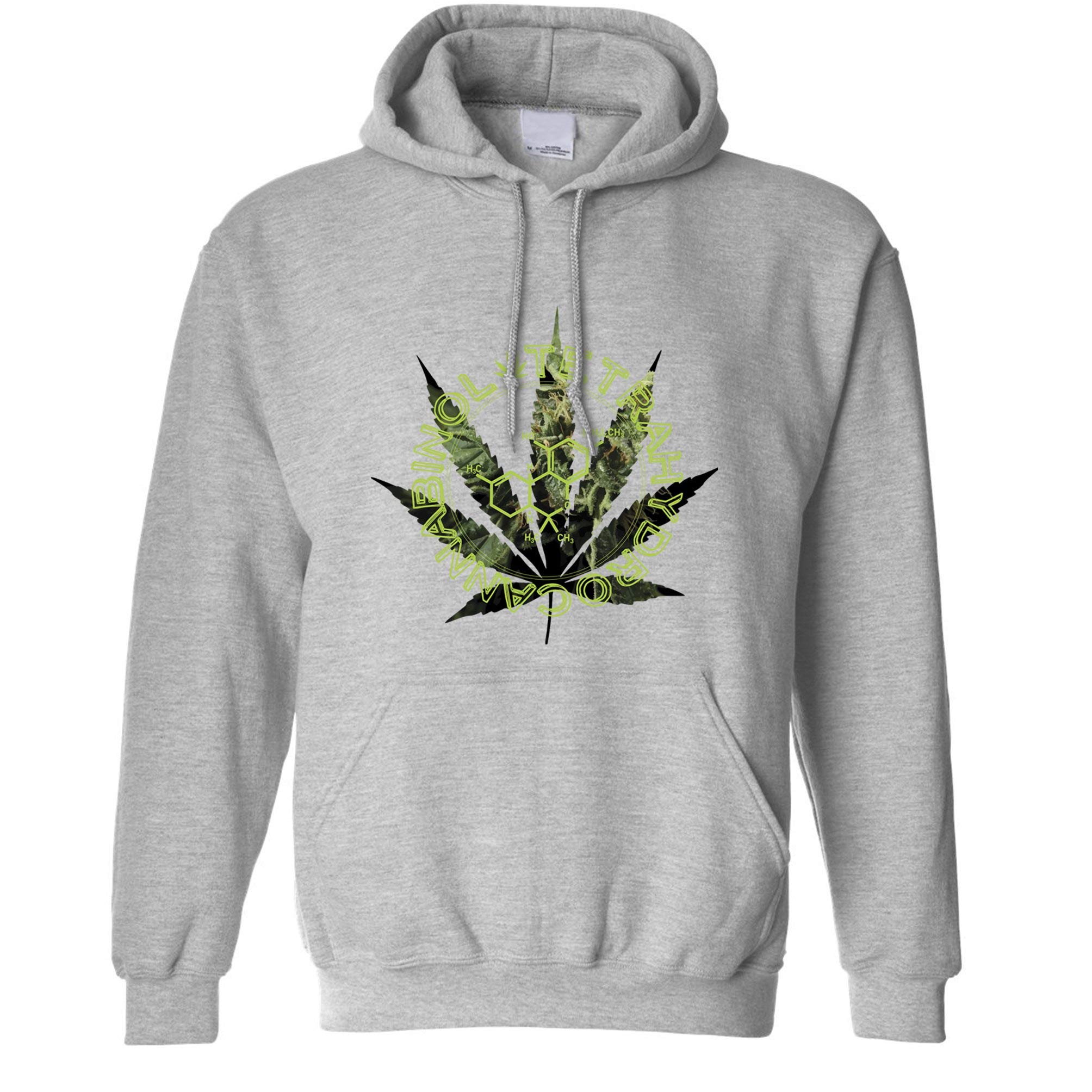Tim And Ted Nerdy Hoodie - Chemical Makeup of Cannabis Print - Funny Science Graphic Sweatshirt for Men & Women - Perfect for Casual Wear, Gifts, and Stoner Culture Enthusiasts