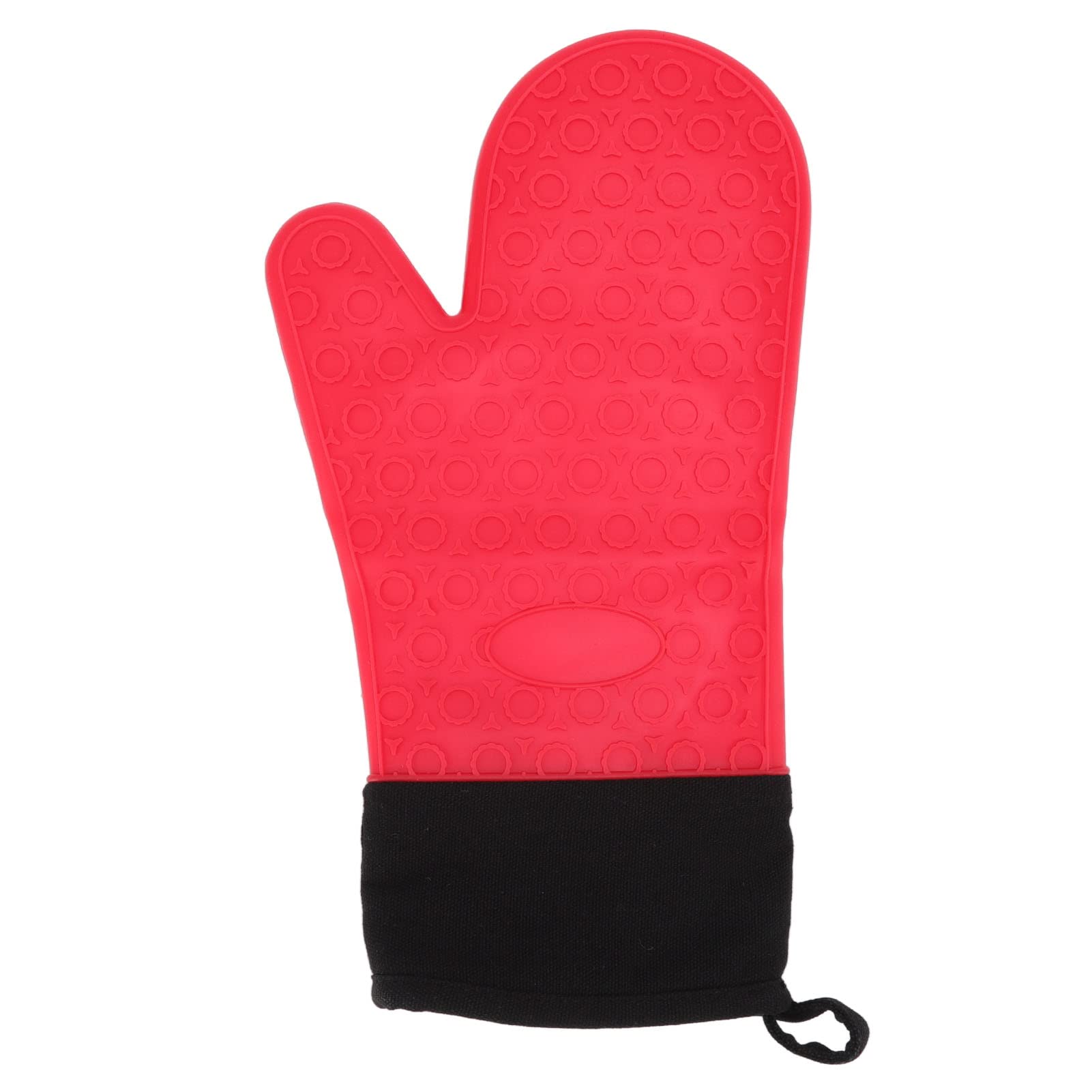 Heat Resistant Silicone Oven Gloves - Non-Slip Baking Mitts with 2 Finger Design for Kitchen & BBQ (Red) - Perfect for Baking, Grilling, and Handling Hot Dishes