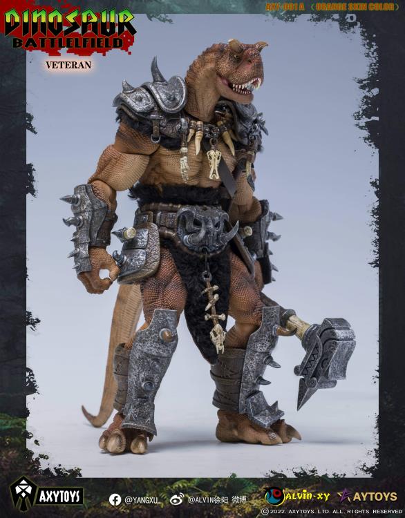 AxyToys 1/12 Scale 7.87 Inch Dinosaur Action Figure - Carnotaurus Warrior Veteran Soldier for Collectors | Battlefield Scenes, Diorama Displays & Toy Photography