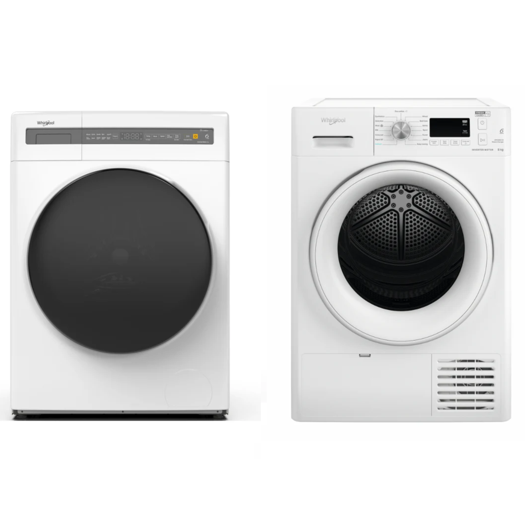 8KG Front Load Washer & 8KG Heat Pump Dryer Combo - Energy Efficient Laundry Set for Small Spaces - Perfect for Apartments, Condos, and RVs