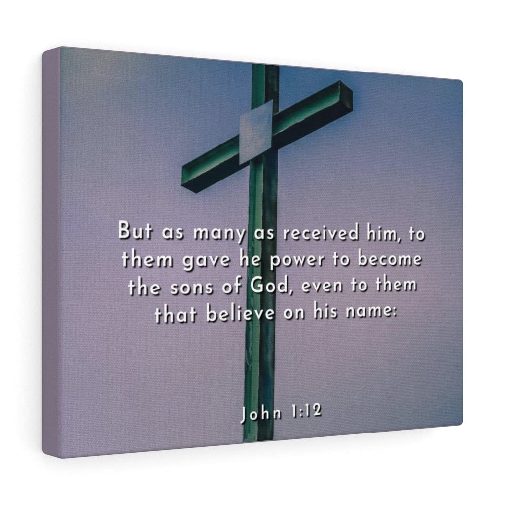 John 1:12 Bible Verse Wall Art - Christian Scripture Print for Home Decor - Ready to Hang Inspirational Gift for Sons of God - Perfect for Living Room, Bedroom & Church Decorations