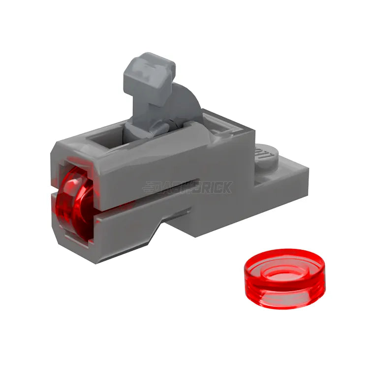 LEGO Minifigure Accessory - Mini Blaster Projectile Launcher Firing 1x1 Tiles in Transparent Red (MiniMOC) | Perfect for LEGO Battles, DIY Projects & Collectors