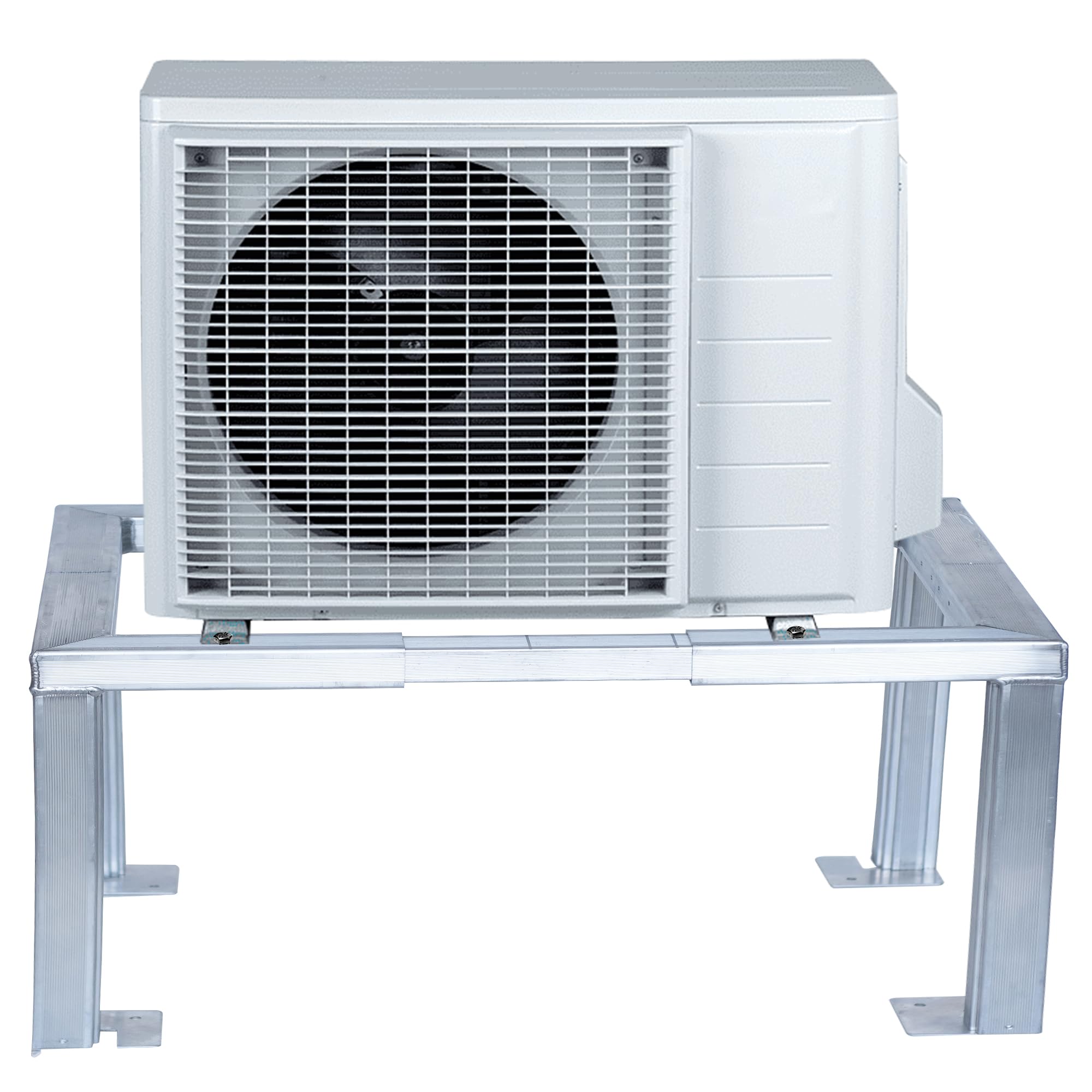 Heavy Duty Aluminum Heat Pump Stand for Outdoor Units - 500 lb Capacity, Adjustable 61x96 cm, 43 cm Height - Vibration Dampening AC Stand for Heat Pumps & Air Conditioners - Perfect for Backyard, Patio, and Rooftop Installations