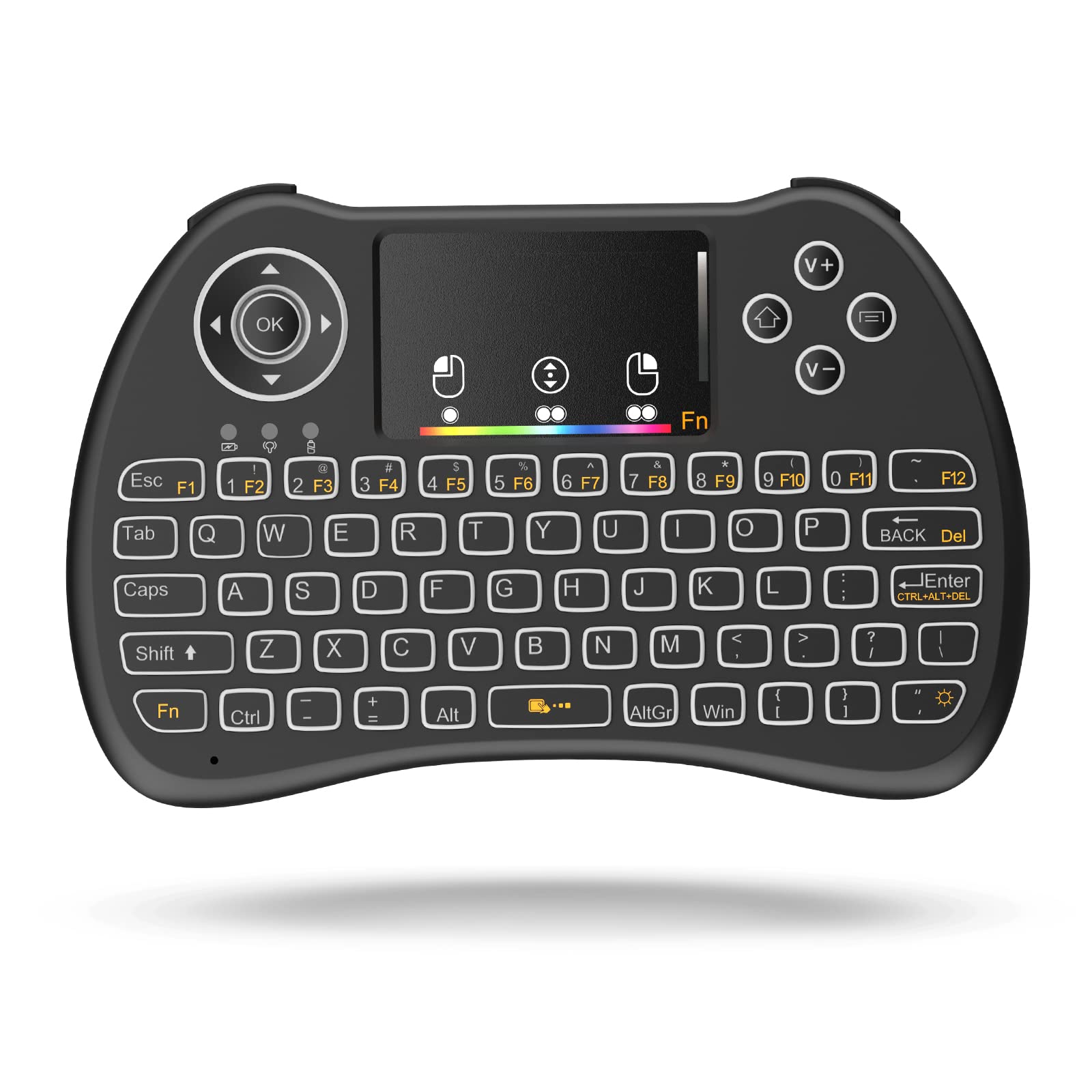 2.4G Wireless Backlit Mini Keyboard with Touchpad - Rechargeable, Lightweight & Portable for Smart TV, TV Box, Xbox, PC, Mac, PS3/4 | Perfect for Home Entertainment & Office Work