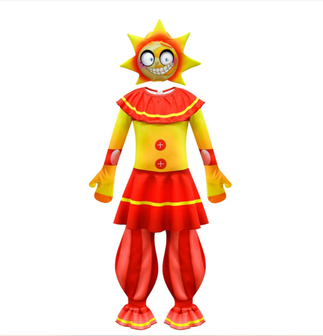 **Sundrop & Moondrop Costume - Sun & Moon Clown Cosplay Outfit for Boys & Girls - Cartoon Game Character Halloween Jumpsuit - Perfect for Cosplay, Halloween Parties & Themed Events**