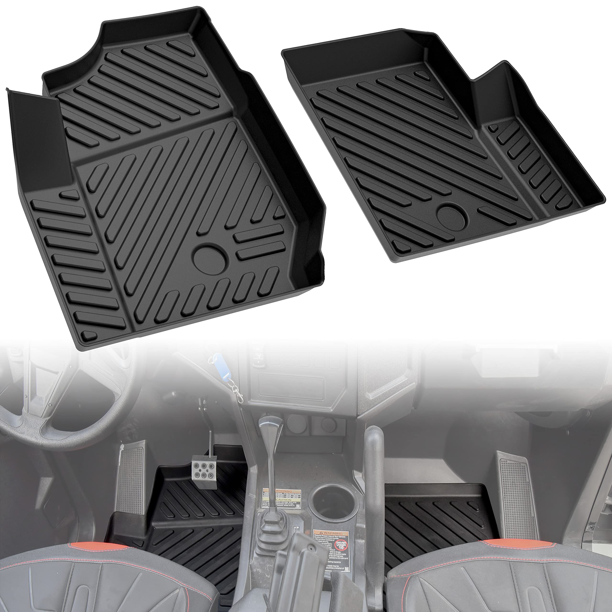 Premium TPE Anti-Slip Floor Mats for Polaris General 1000/XP 1000 (2016-2024) | All-Weather Protection Front Row Floor Liners | Durable Slush Mats for UTV Accessories | Perfect for Off-Roading, Hunting & Muddy Terrains