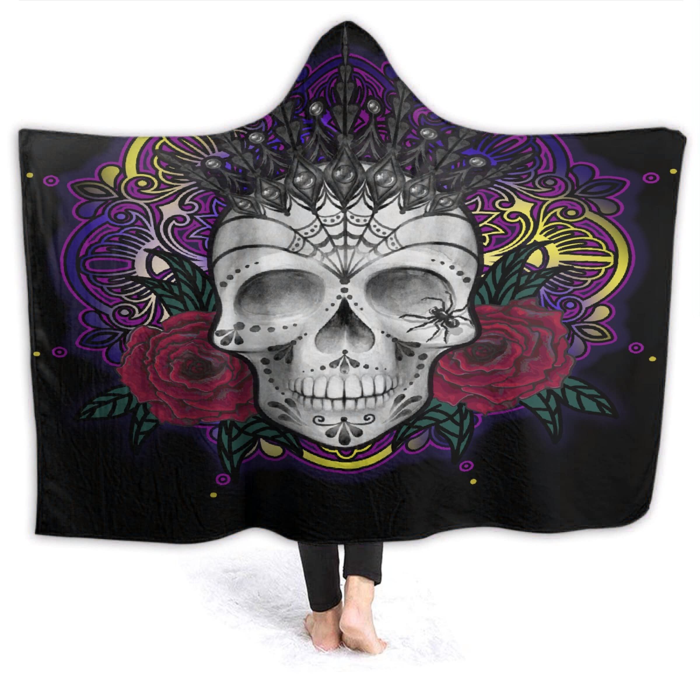 Cozy Cat Pattern Wearable Hooded Blanket for Adults - Soft Fleece Snuggie Poncho for Women & Men - Perfect Birthday Gift & Cuddlepro Hoodie for Kids - Ideal for Movie Nights, Camping & Relaxing at Home