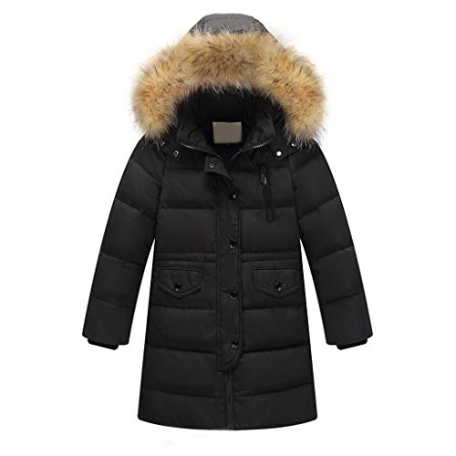 WOCACHI Girls Down Parka - Removable Hooded Winter Coat & Spring Puffer Jacket for Little Big Girls, Long Padded Overcoat for Cold Weather | Perfect for School, Outdoor Activities & Winter Playdates