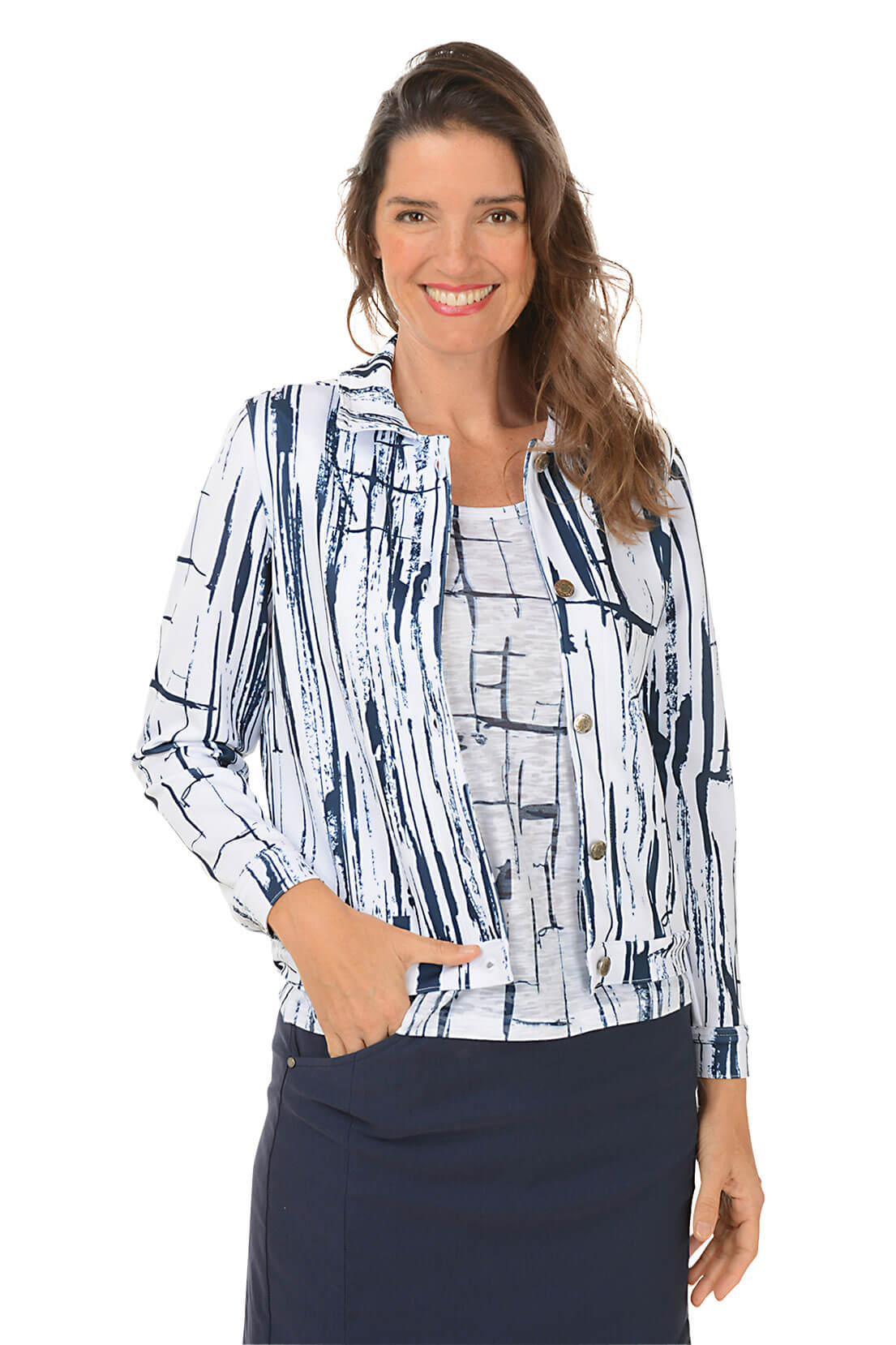 Sailor Sketch Two Piece Jacket Set - Stylish Women's Outfit for Casual Wear, Office & Date Night | Trendy Matching Top and Bottom Set