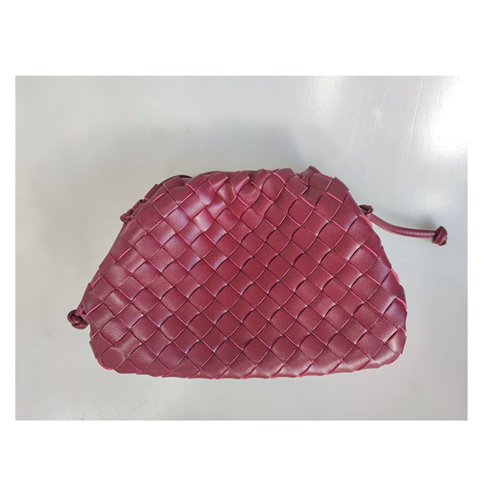 Luxury Woven Cloud Shoulder Bag for Women - Designer Burgundy Messenger Purse & Clutch Satchel (14x23x8cm) | Perfect for Work, Travel & Evening Events