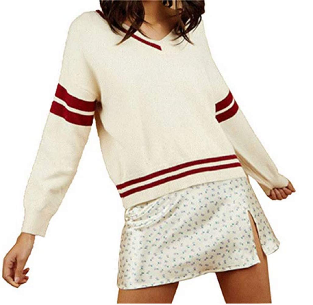 Preppy Y2K Argyle Sweater for Women - Vintage 90s V-Neck Pullover for Casual Outfits