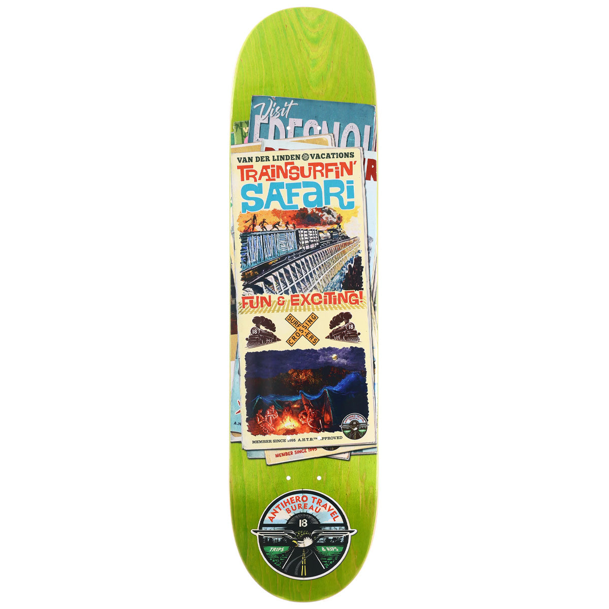 Anti Hero Daan Der Linden Travel Bureau 8.06 Skateboard Deck - Premium Skateboard for Street & Park Riding - Perfect for Commuting, Tricks & Urban Skateboarding
