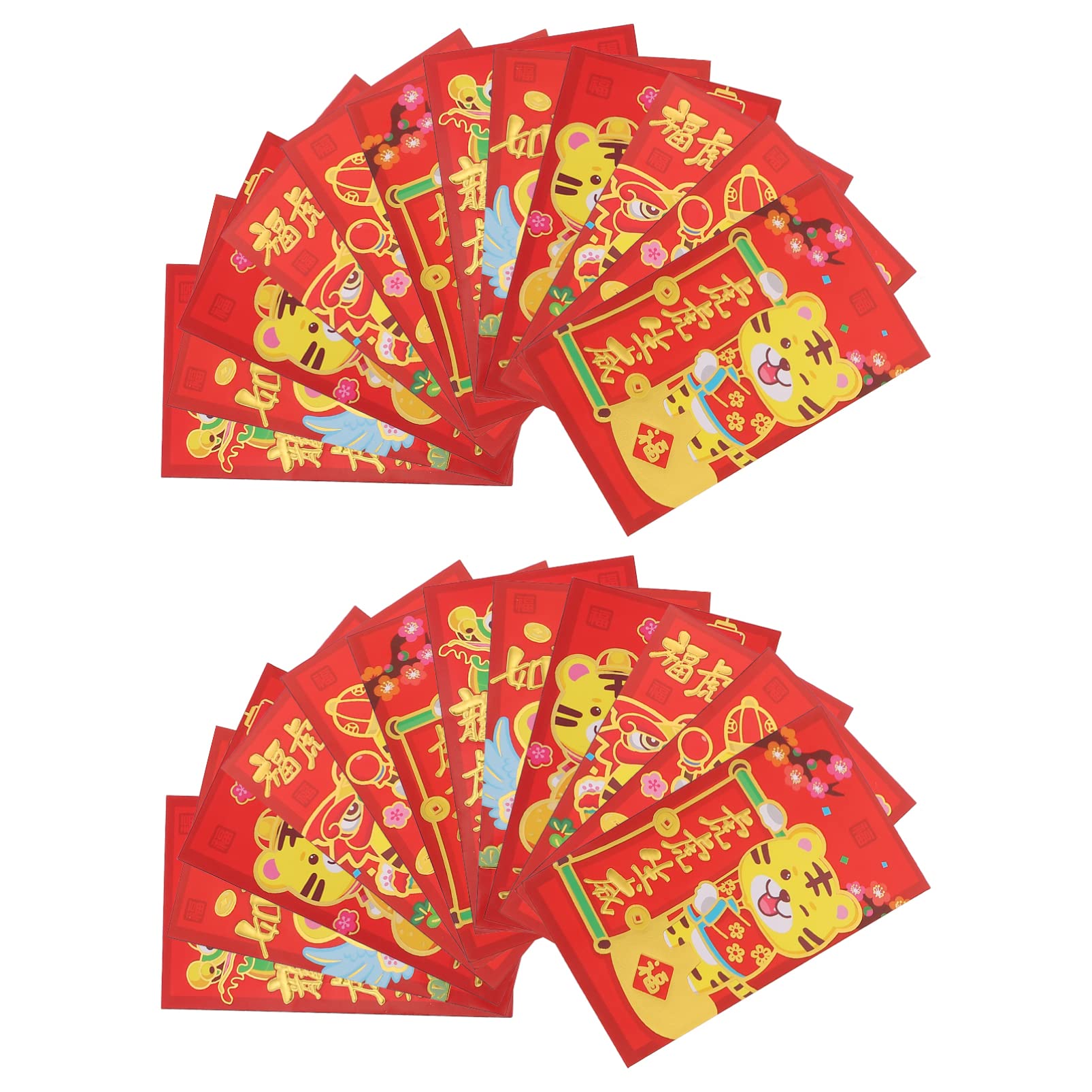Amosfun 36Pcs Chinese New Year Red Envelopes - Lucky Money Packets for 2022 Year of Tiger, Spring Festival, Weddings & Birthdays | Perfect for Gifting, Celebrations and Good Fortune Wishes