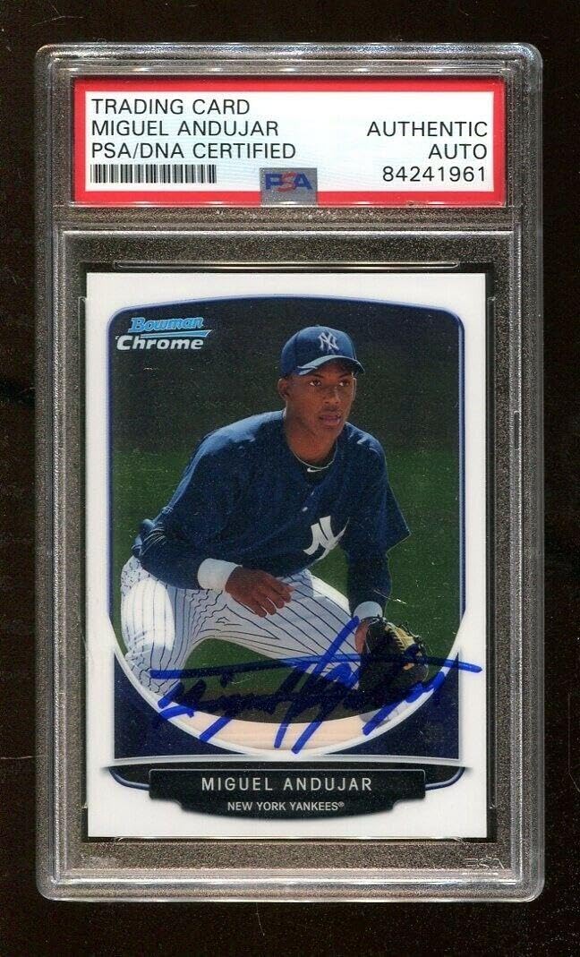 Miguel Andujar Autographed 2013 Bowman Chrome Yankees Rookie Card - PSA/DNA Certified *1961 - Baseball Collectible for Fans & Memorabilia Enthusiasts - Perfect for Display, Gifts, and Sports Collections