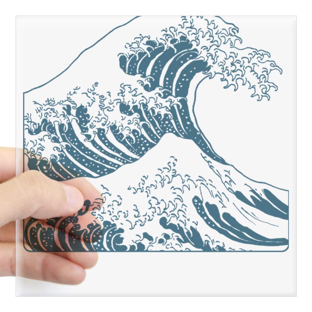 The Great Wave Blue Square Sticker - Durable Bumper Sticker & Car Decal for Laptops, Water Bottles, Notebooks - Perfect for Cars, Trucks, Windows & DIY Projects