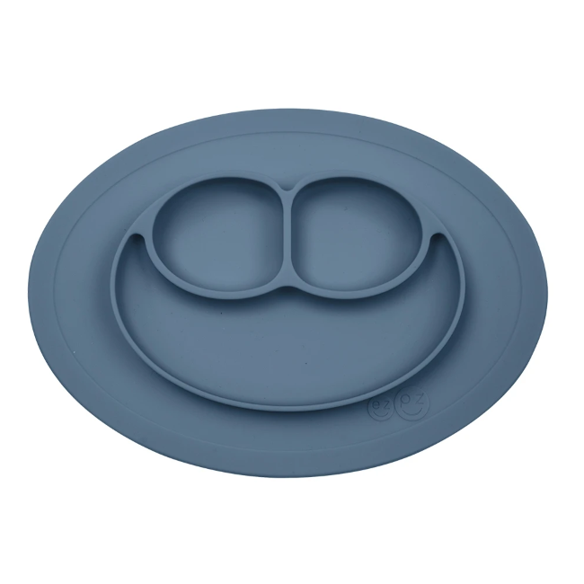 Ezpz Mini Mat - Non-Slip Silicone Placemat for Toddlers & Babies - Indigo Blue - Perfect for High Chairs, Tables & Mess-Free Mealtime