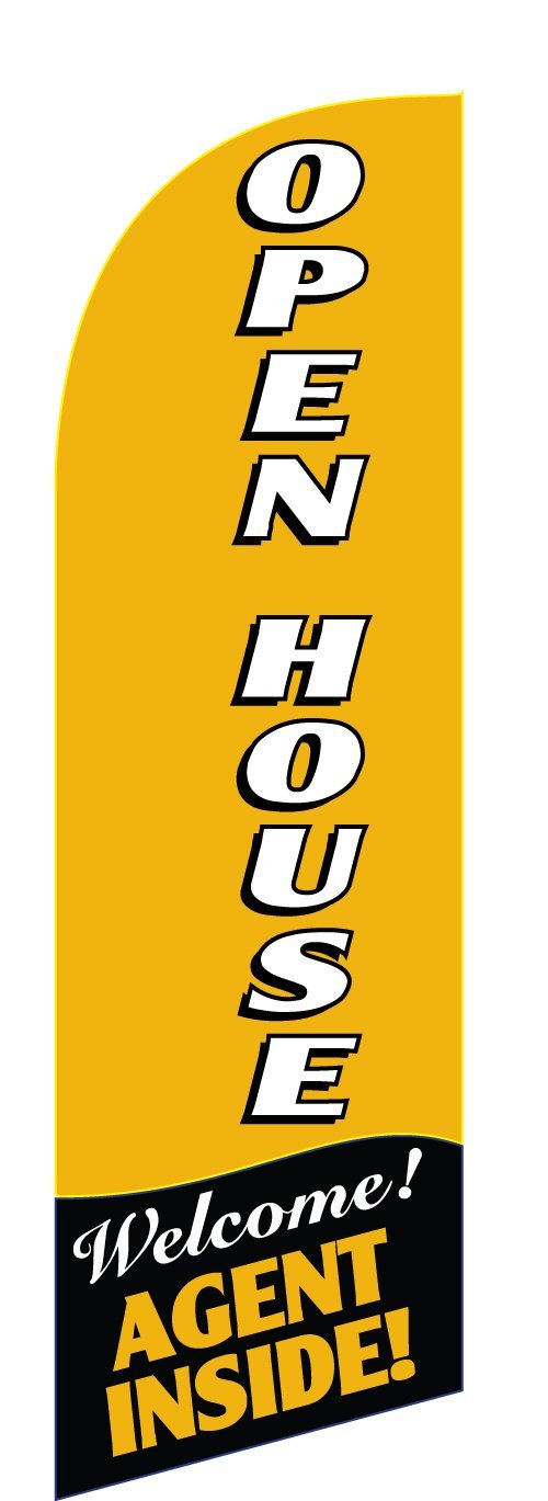 NEOPlex Open House Swooper Flag - Premium Outdoor Advertising Banner for Car Dealerships, Grand Openings & Events - Weather-Resistant Vinyl with Grommets for Easy Hanging