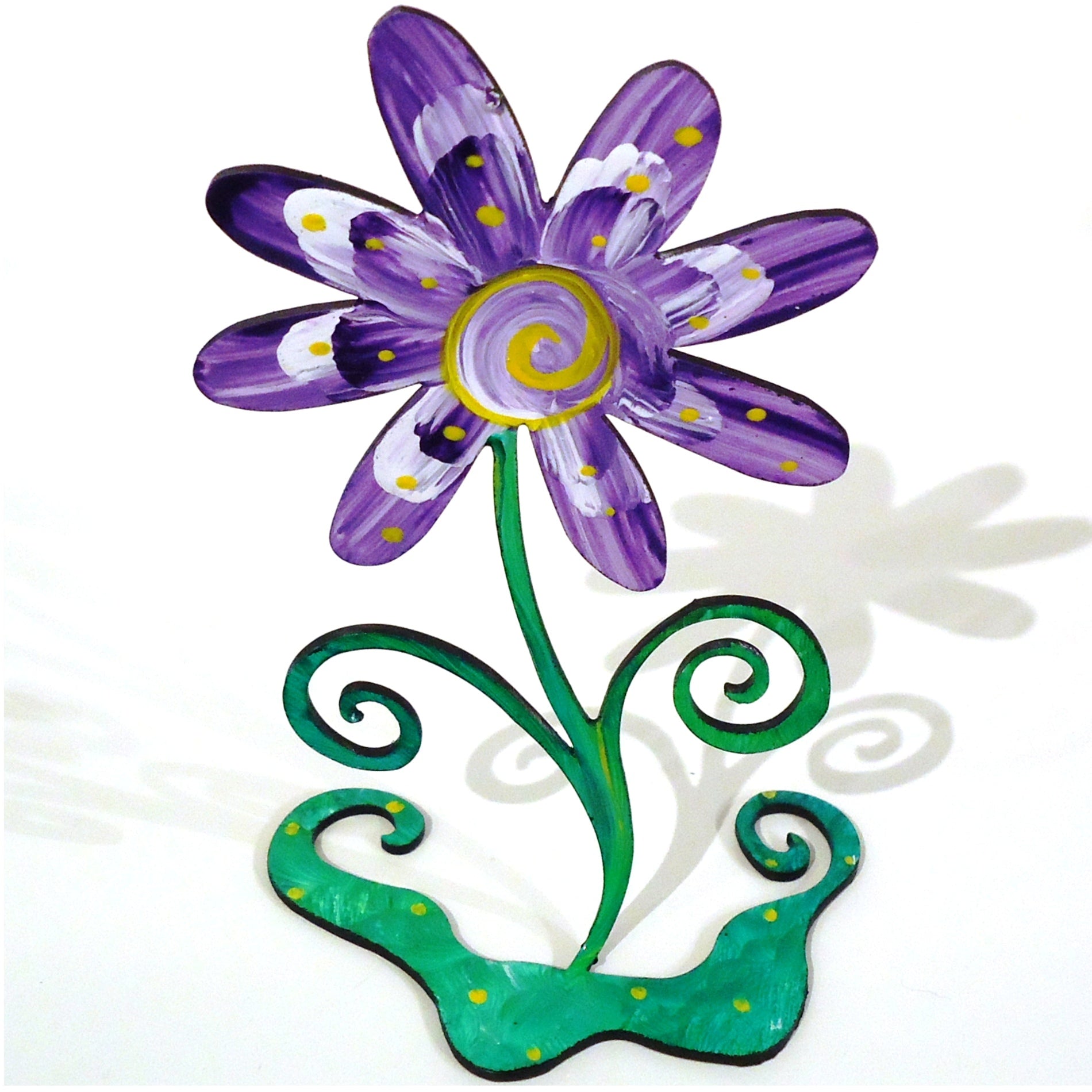 Small Flower Photo Holder - Popsicle Purple Picture Frame for Home Decor, Office Desk, and Gift Giving