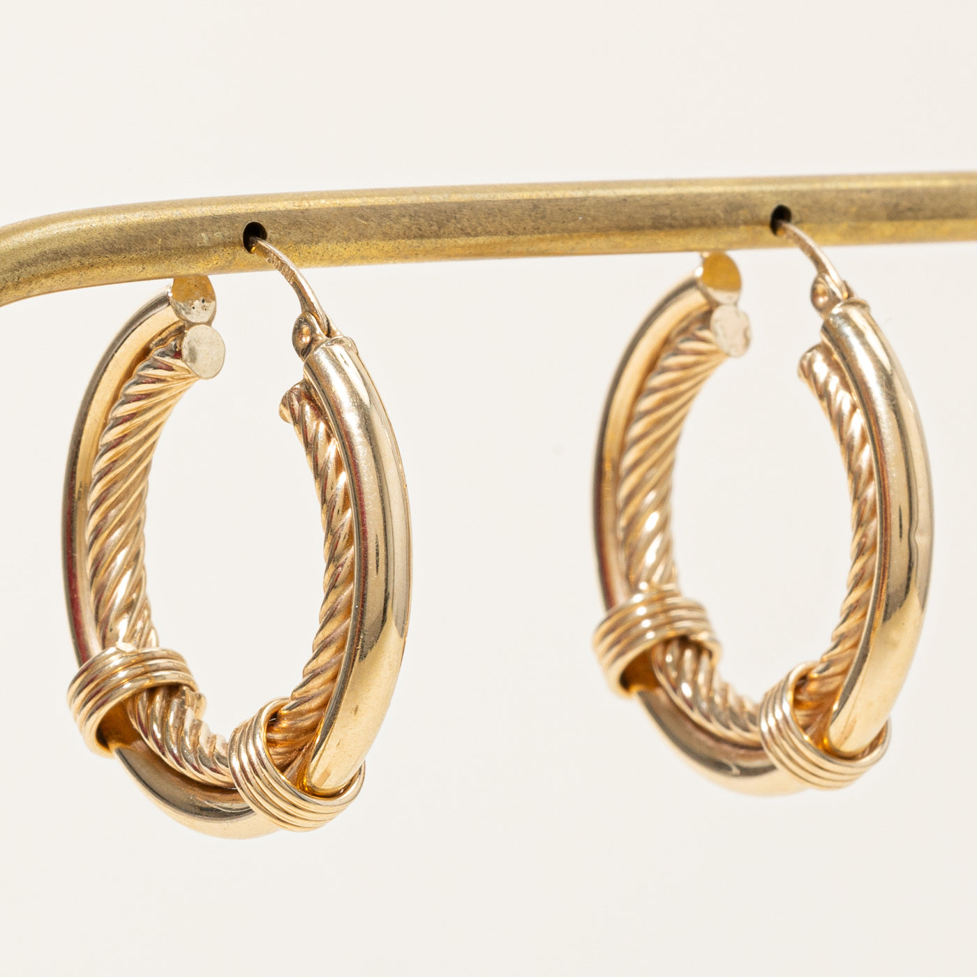 Textured Gold Hoop Earrings for Women - 14K Gold Plated Dangle Earrings | Perfect for Parties, Weddings & Everyday Wear