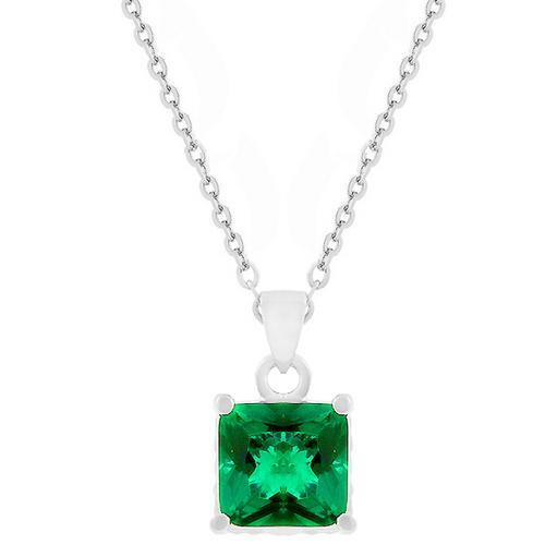 Elegant Dual Cubic Zirconia Square Pendant Necklace - Perfect for Women's Fashion Jewelry & Special Occasions