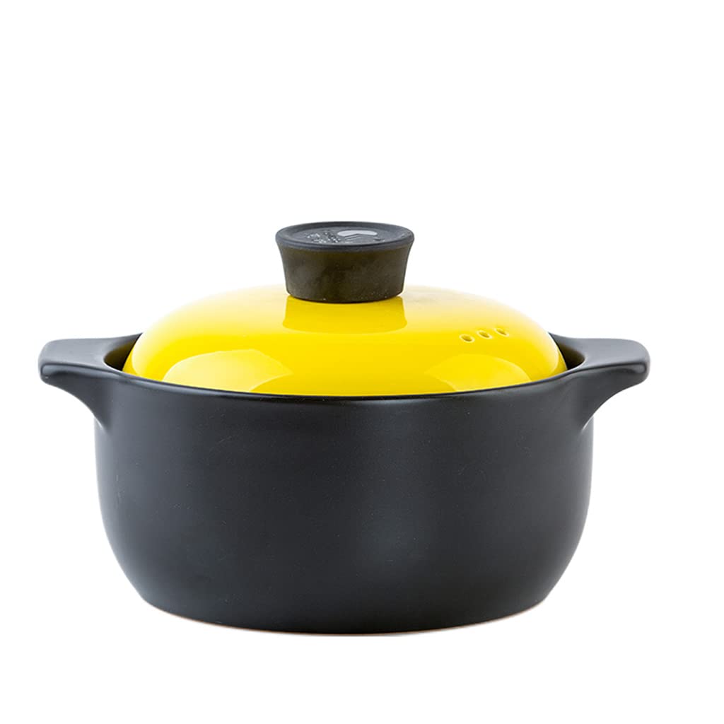 Premium Ceramic Clay Cooking Pot - Gas & Stovetop Safe Earthenware Casserole Pot with Lid - Ideal for Stews, Soups & Slow Cooking - Traditional Chinese Cookware for Home & Restaurant Use