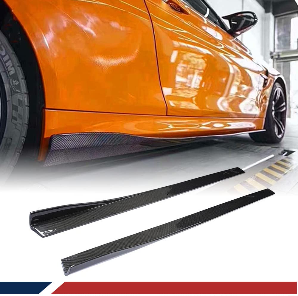 Carbon Fiber Side Skirts for BMW 4 Series F82 M4 Coupe 2014-2019 | Rocker Panel Extensions & Side Trim Spoiler | OEM Style Upgrade for Enhanced Aerodynamics & Sporty Look | Perfect for Car Shows & Performance Tuning