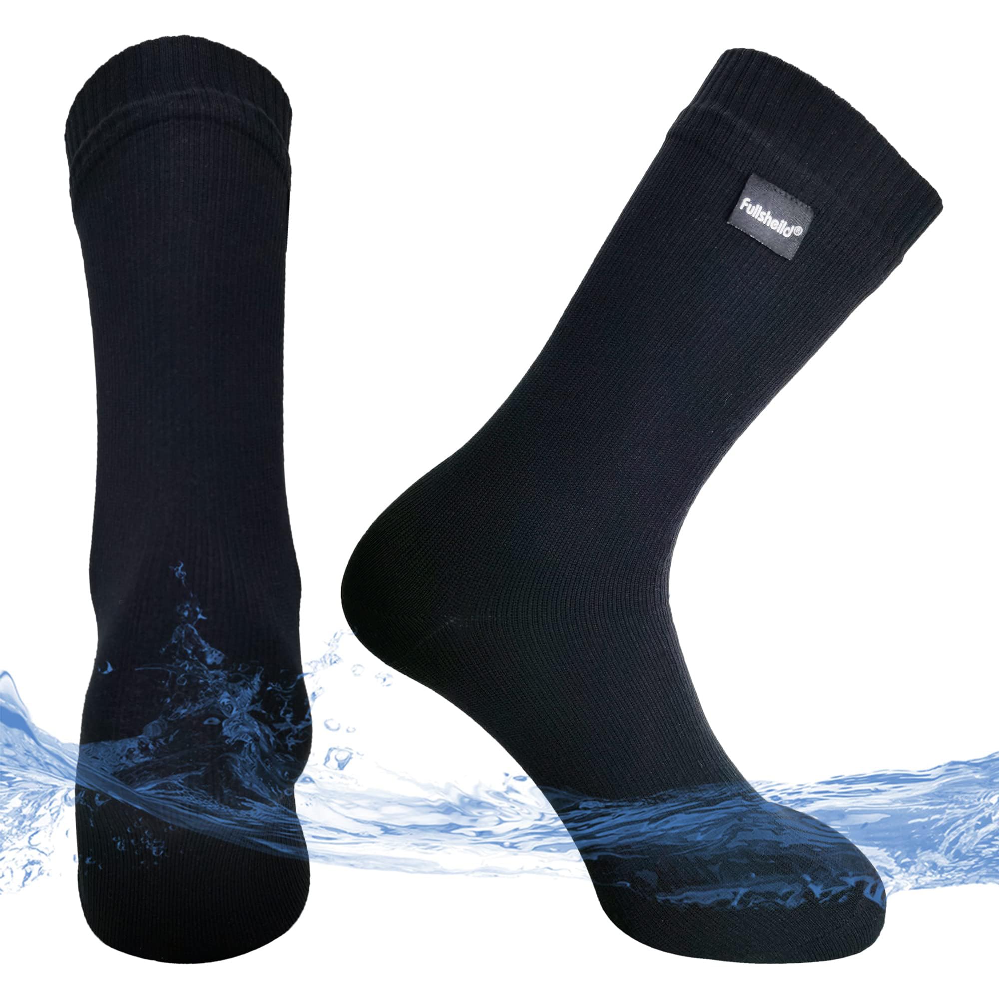 FullShield Men's & Women's Waterproof Hiking Socks - Breathable Outdoor Crew Socks for Trail Running, Skiing & Wading - All-Weather Performance for Hikers & Adventurers (Perfect for Cold Weather & Wet Conditions)
