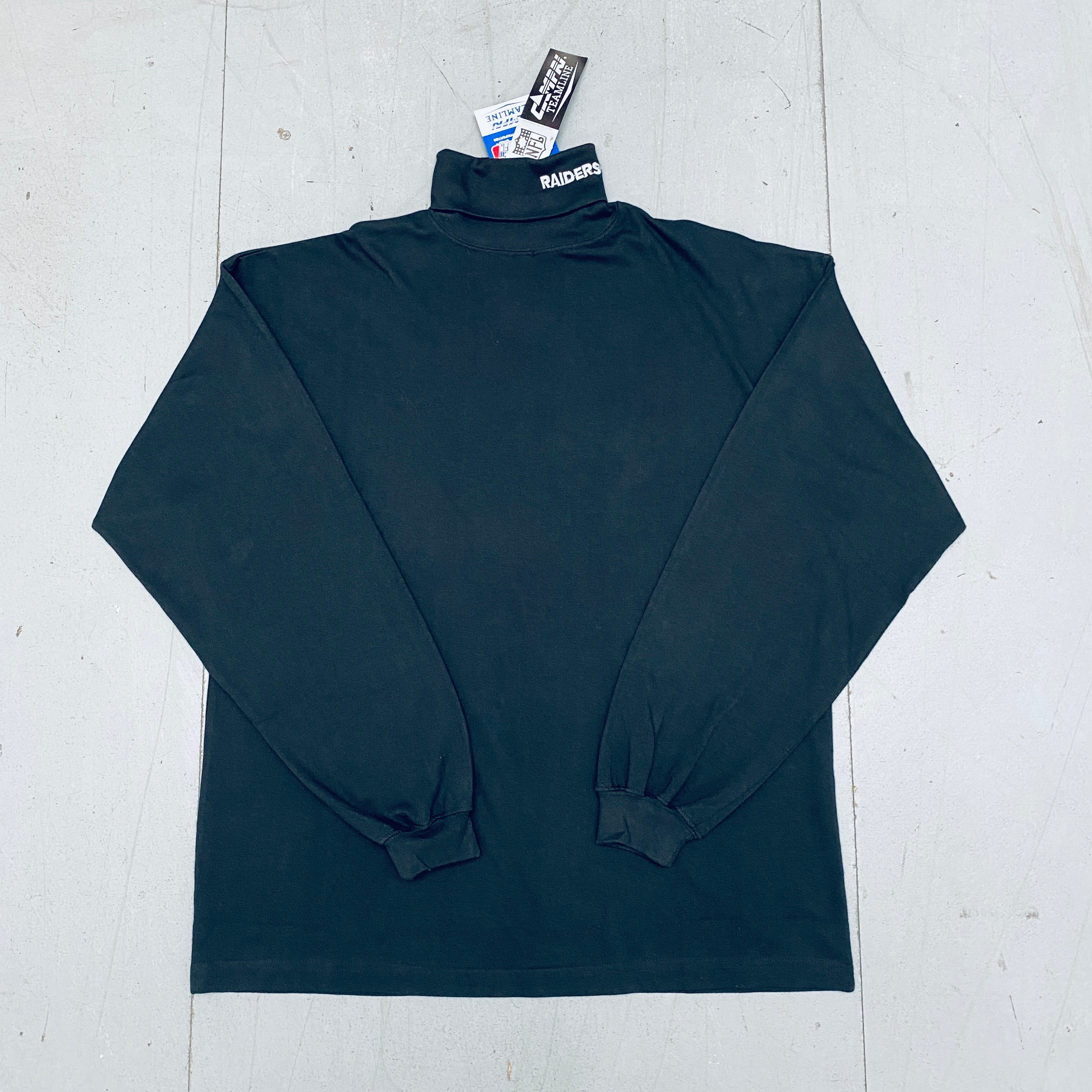 1993 Los Angeles Raiders Deadstock Campri Embroidered Roll Neck Sweatshirt - Vintage NFL Football Pullover (S, M, L, XL) BNWT - Perfect for Game Day, Retro Fashion & Raiders Fan Collection