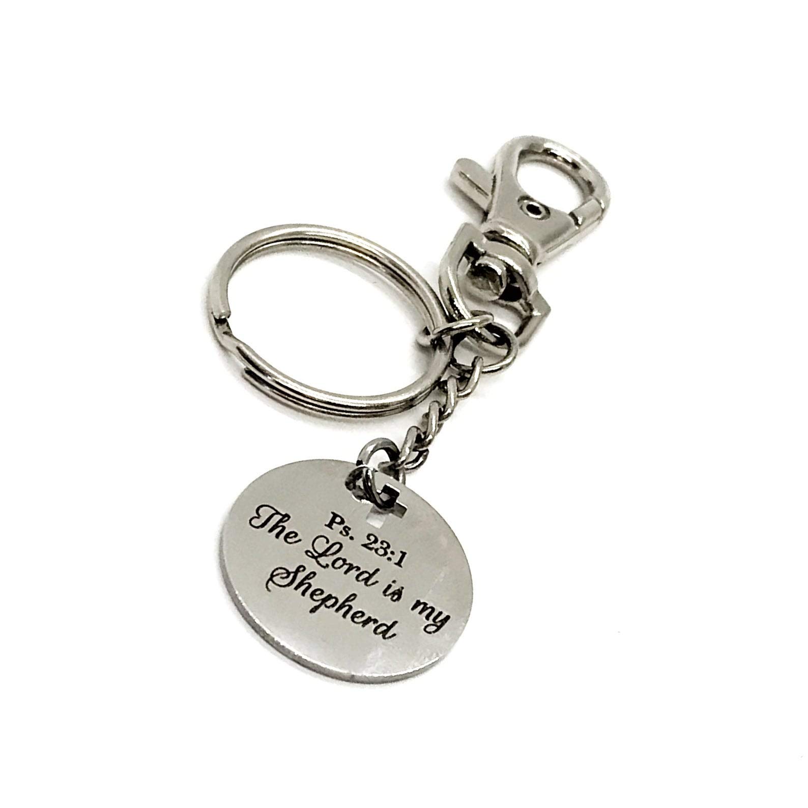 The Lord Is My Shepherd Keychain - Psalm 23:1 Bible Verse Christian Gift for Baptism, Confirmation & Daily Inspiration - Scripture Gifts for Women & Men