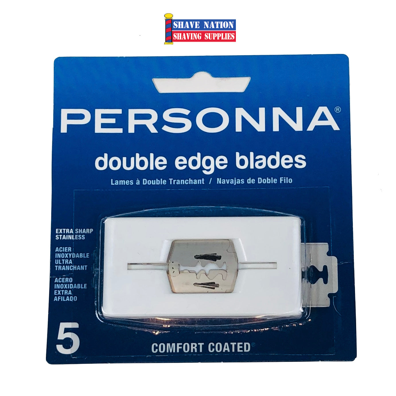 Personna Comfort Coated Double Edge Razor Blades - 5 Pack for Smooth Shaving | Ideal for Men's & Women's Grooming, Travel & Daily Use