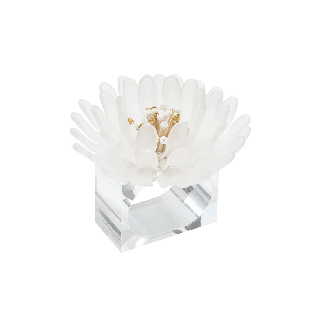 Elegant Cosmos Napkin Rings Set of 4 - Silver Plated Tableware for Wedding, Dinner Party & Holiday Decor - Perfect for Fine Dining and Special Occasions