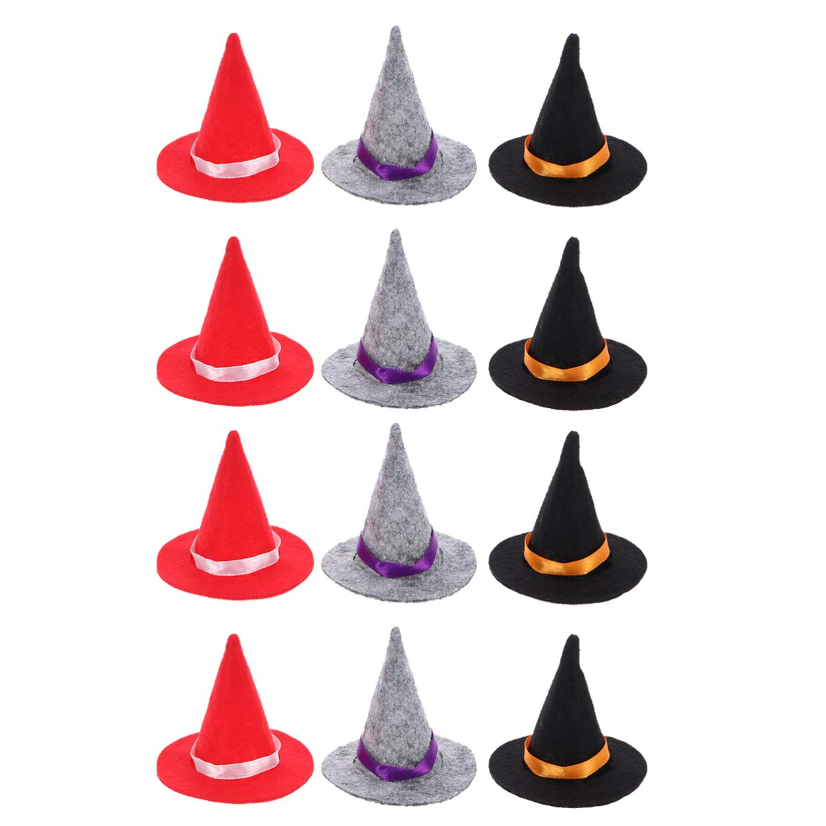 PRETYZOOM 3-Piece Mini Cowboy Hats Set - Tiny Felt Frog Hats, Doll Sombreros & Witch Hats for Crafts, DIY Projects, Party Decorations - Perfect for Halloween Costumes, Fairy Garden Decor, and Doll Accessories