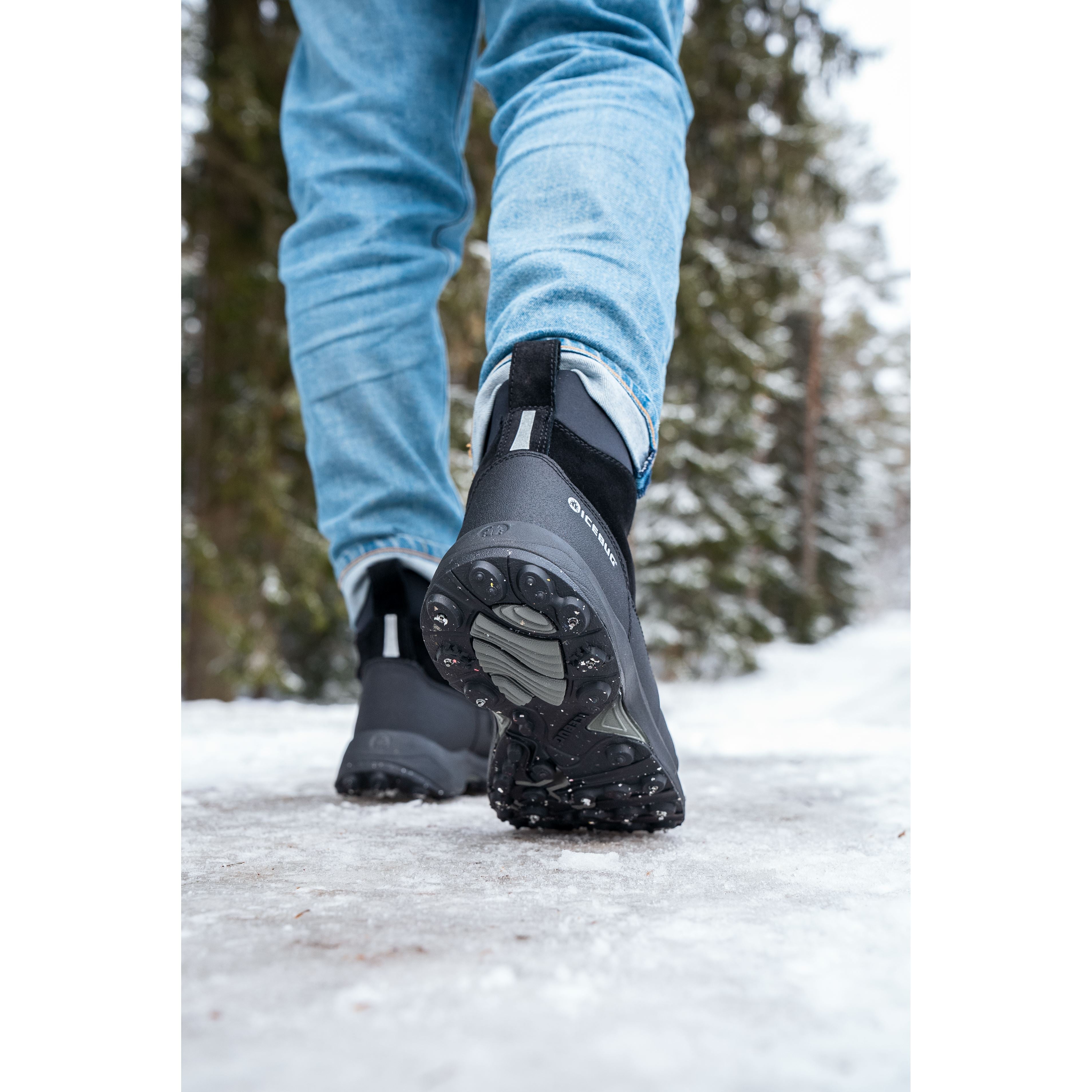 ICEBUG METRO2 BUGrip® Men's Waterproof Hiking Boots - Black Outdoor Shoes for Men with Superior Traction - Perfect for Winter Trekking, Mountain Climbing & Outdoor Adventures