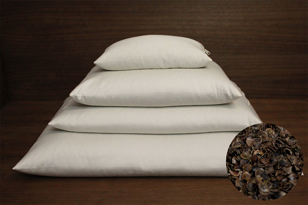 Organic Buckwheat Hull Pillow for Neck & Back Support - Natural, Adjustable & Hypoallergenic - Perfect for Side Sleepers, Pain Relief & Better Sleep