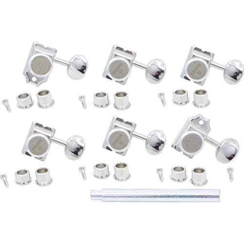 Gotoh Magnum Lock Traditional Tuner - 6-in-Line Nickel Finger Lock Guitar Tuning Pegs for Electric & Acoustic Guitars - Perfect for Rock, Blues & Studio Recording
