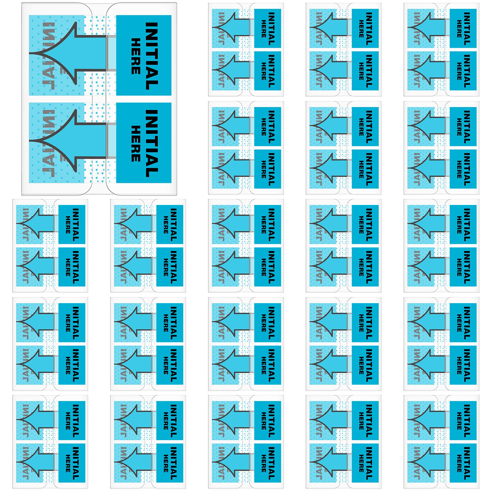 1250 Pcs Initial Here Flags - 1 Inch Blue Tabs for Office Notebooks & Books