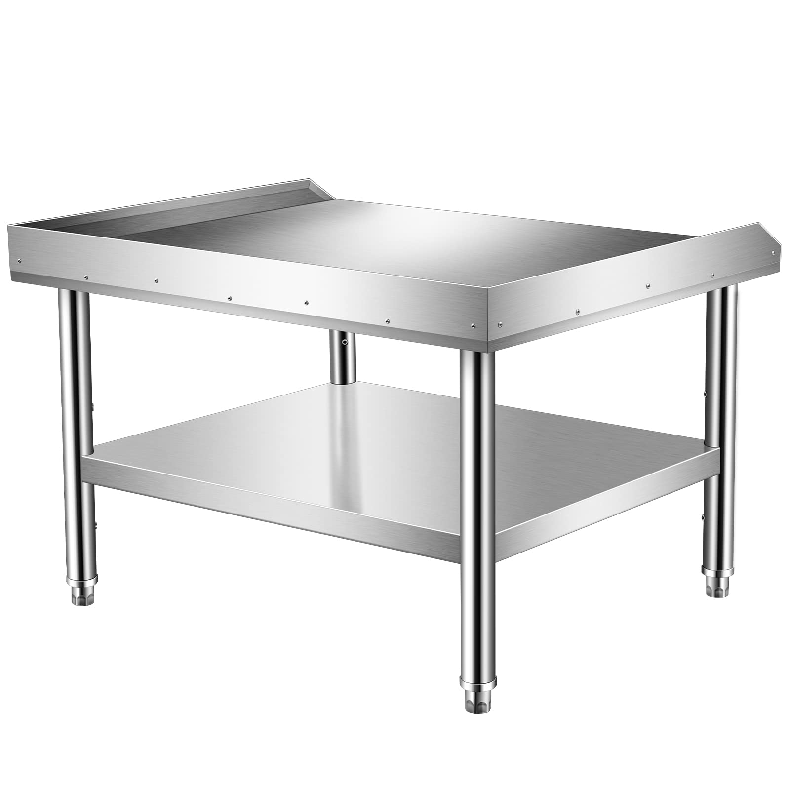 Stainless Steel Grill Stand with Adjustable Storage Shelf - 36x30x24