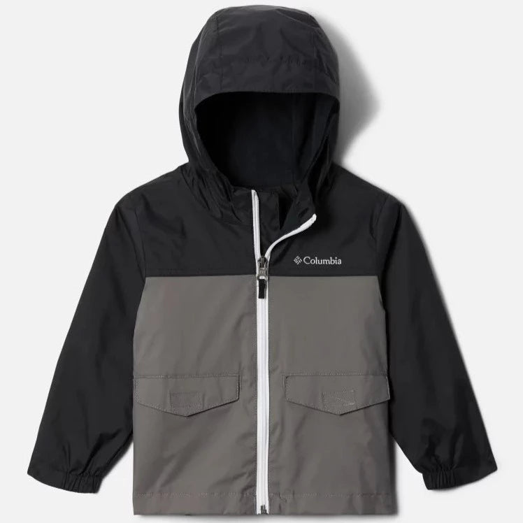 Columbia Rain Zilla Toddler Jacket - Waterproof & Windproof Outdoor Jacket for Boys & Girls (Black/City Grey) - Perfect for Rainy Days, Playground & Preschool Activities
