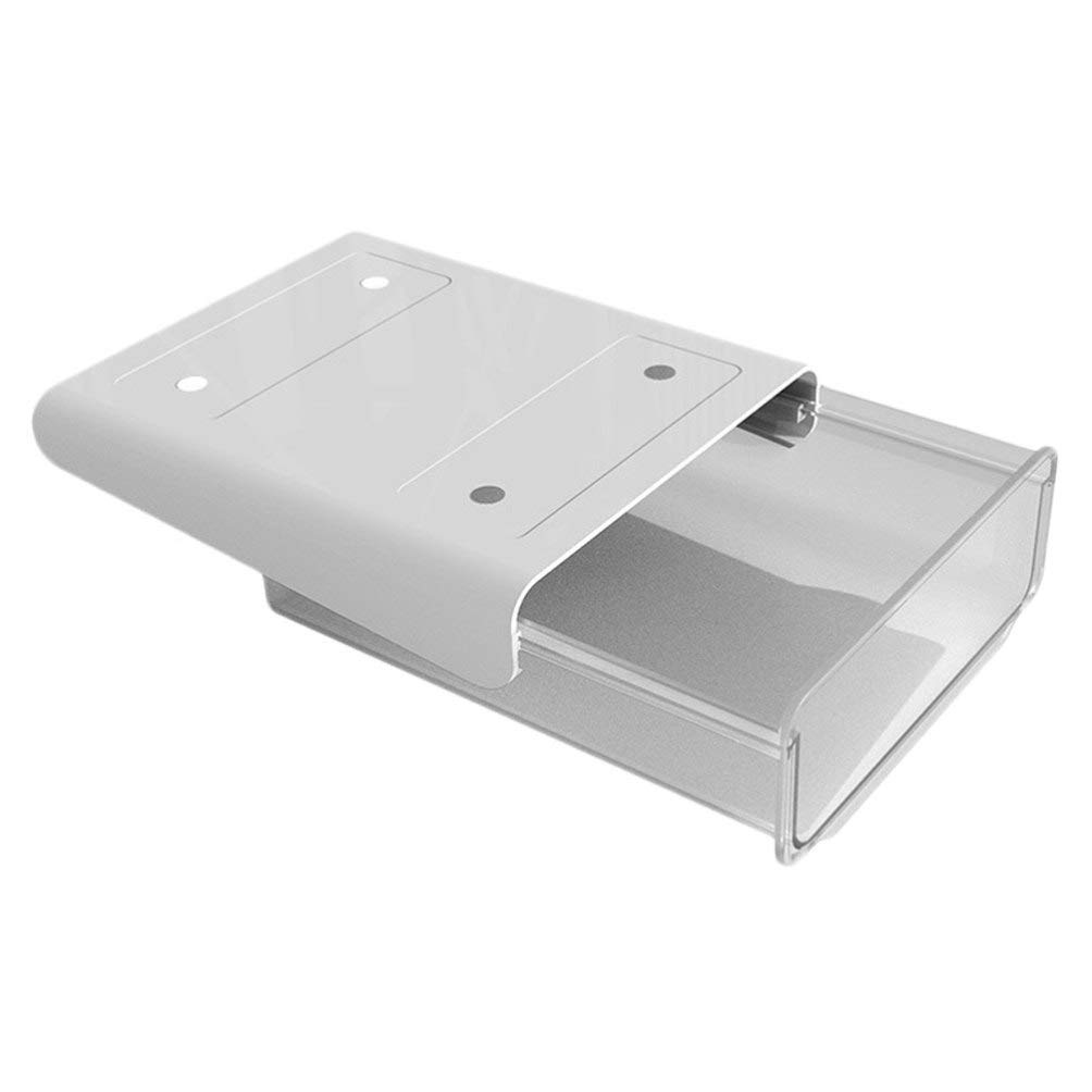 Cabilock Under Desk Organizer - Self-Adhesive Hidden Storage Drawer for Office & Home - Perfect for Phones, Pens, Pencils, Keys, Cutlery (White) - Ideal for Workspace, Study Desk & Kitchen Organization