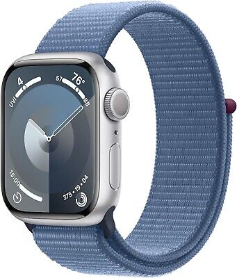 Apple Watch Series 9 (GPS) 41mm Silver Aluminum Case with Winter Blue Sport Band - MR923LL/A - Smartwatch for Fitness Tracking, Notifications & iPhone Compatibility - Perfect for Running, Swimming & Daily Wear