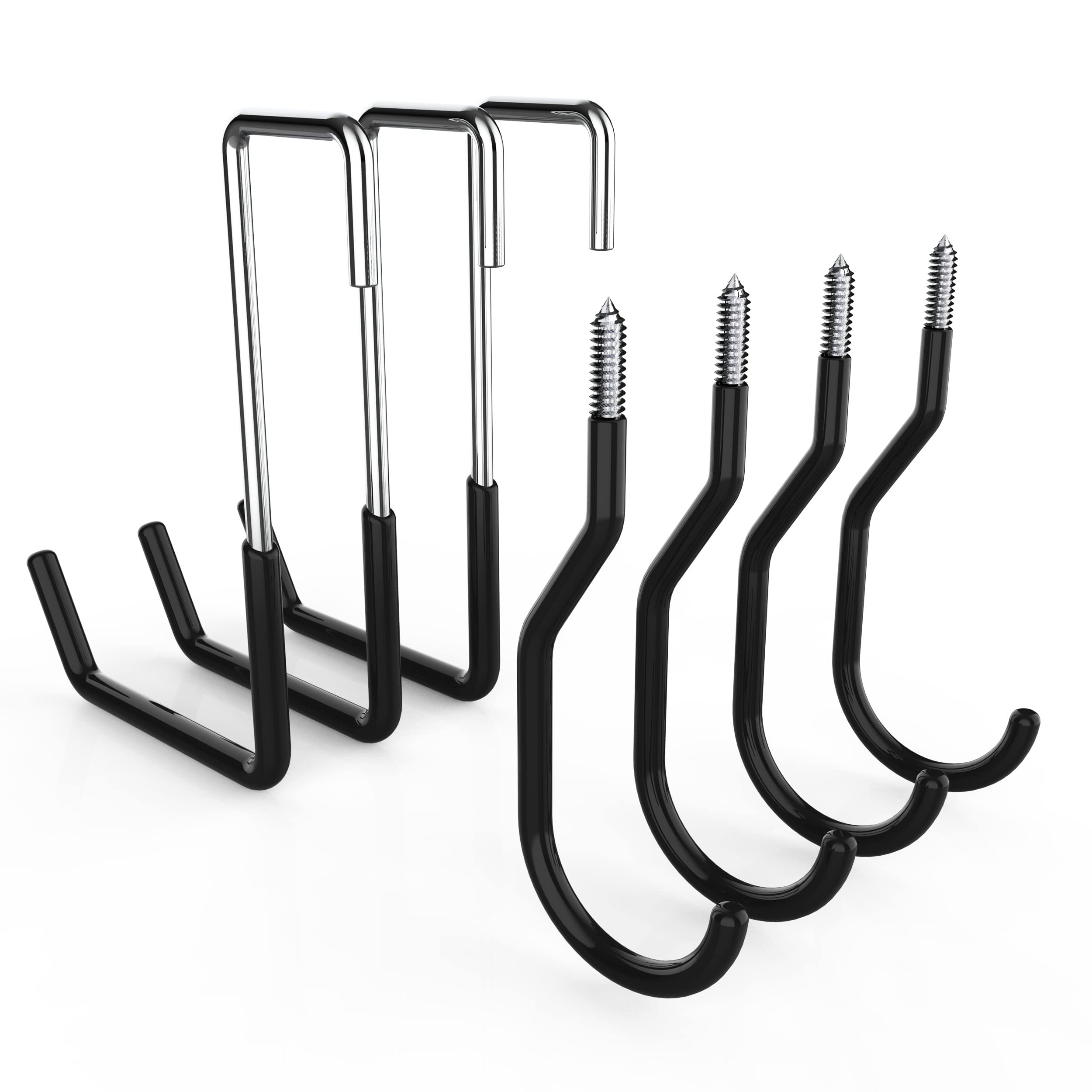 Dorisy 7 Pack Heavy Duty Garage Hooks - Rafter Hooks & Bike Hooks for Ladders, Bicycles & Tools - Durable Garage Storage Solution for Organizing Sports Equipment, Gardening Tools & Household Items