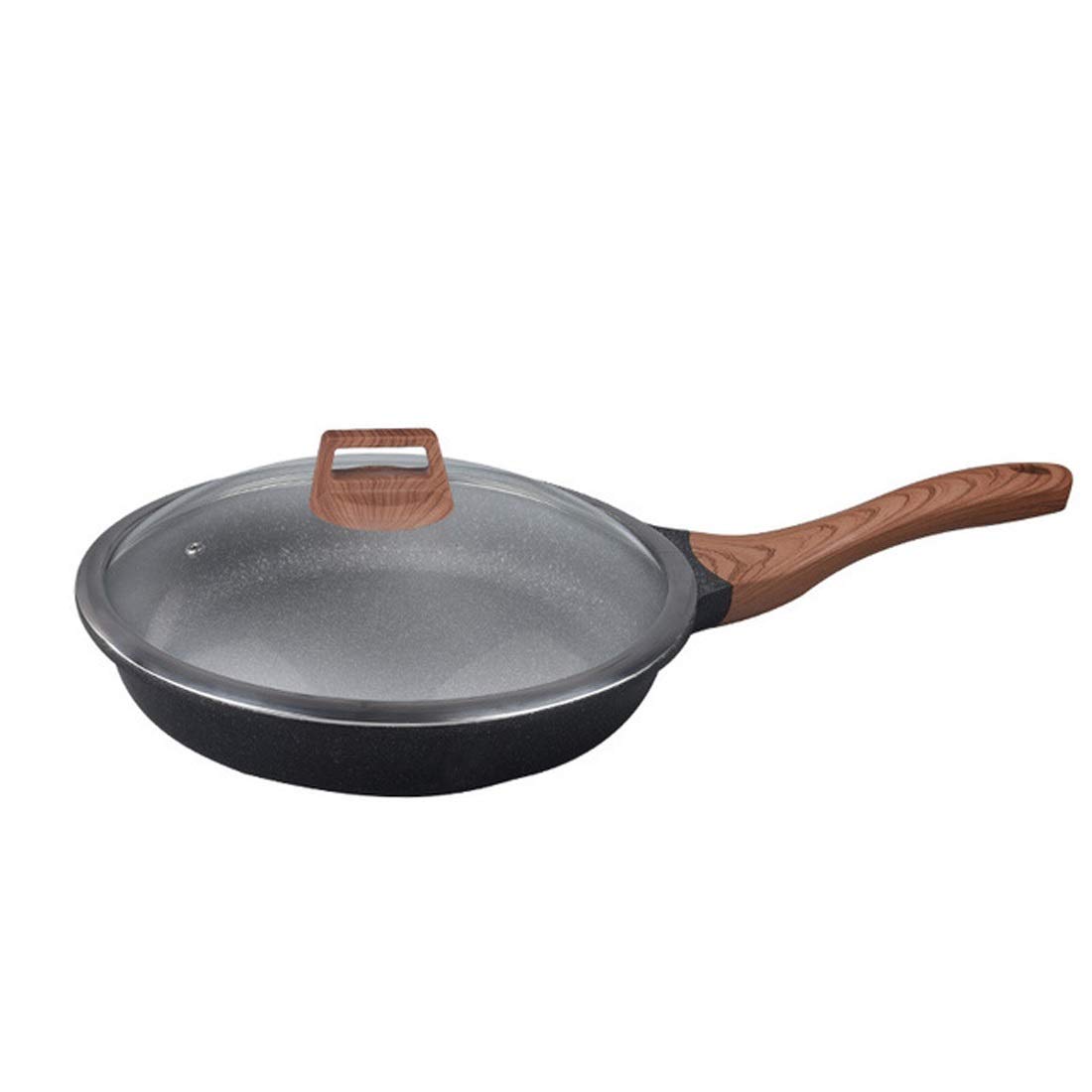 GBGYMJM Non-Stick Frying Pan Set - Uncoated Physical Non-Stick Skillet with Ergonomic Handle & Tempered Glass Lid - Perfect for Home Cooking, Sautéing & Healthy Meals