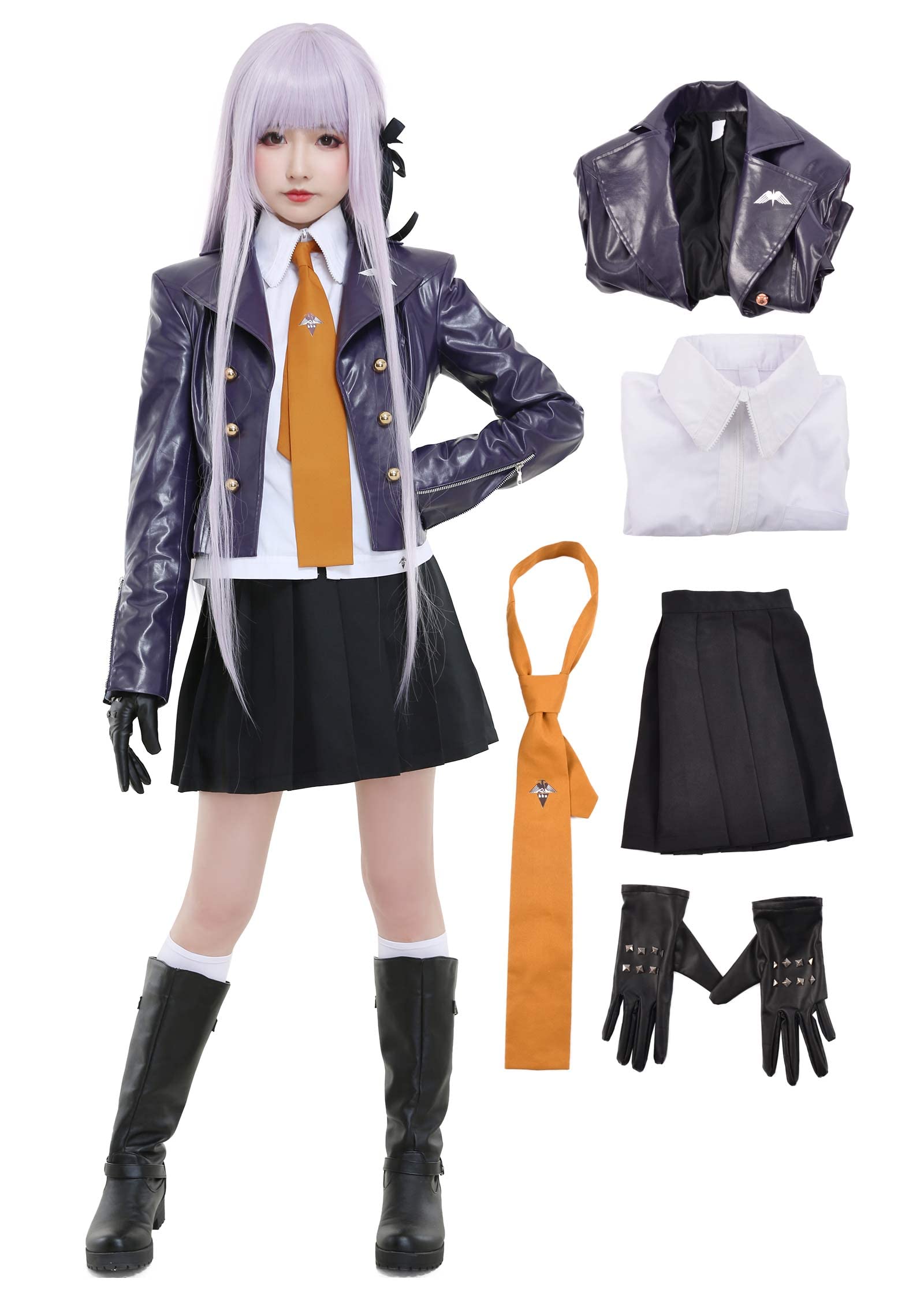 Anime School Uniform Cosplay Costume for Women - Full Set with Headdress & Leg Warmers | Perfect for Halloween, Comic Con & Cosplay Events