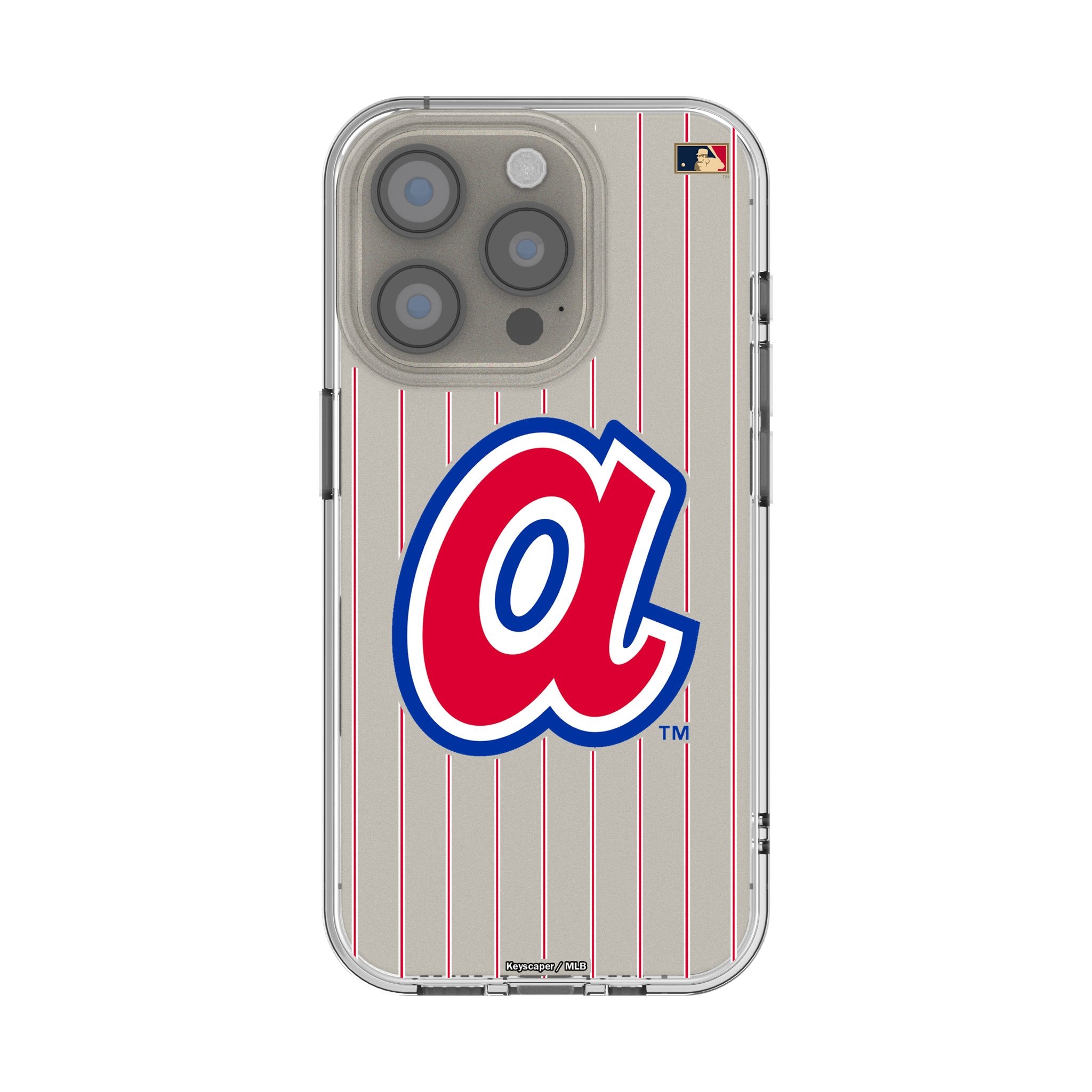 Atlanta Braves 1972-1980 Cooperstown Collection Pinstripe Clear iPhone Case - Compatible with Apple iPhone Models - Perfect for Baseball Fans & Game Days