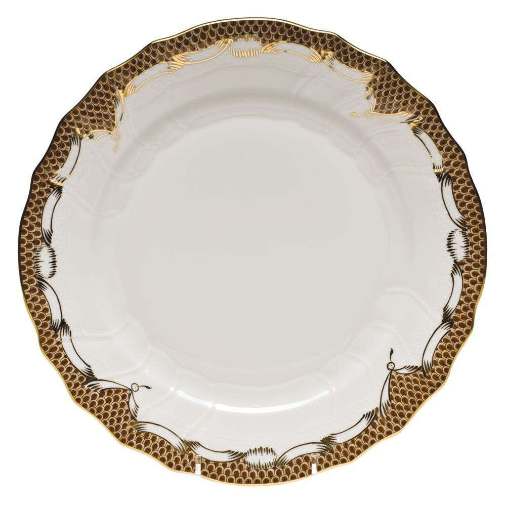 Elegant Brown Fish Scale Design Ceramic Dinner Plate Set - Perfect for Formal Dining, Restaurants & Home Decor